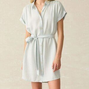 Faherty Tried & True Breeze Chambray Shirtdress | Soft Blue | Size M